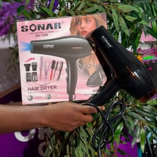Sonar Hand Dryer SN-1269 Hair Clips, Manicure Set, Round Brush, Tail Comb, Styling Comb Mini Straightener, Curler, Blow Dryer Pick Comb, Nozzle