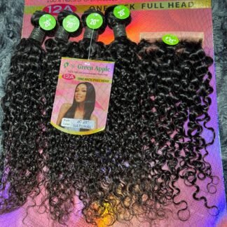 Green apple wet curls 4x4 closure