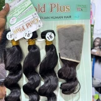Gold Plus Brazilian Human Hair Extensions with 13x4 Frontal