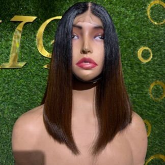Sleek Straight Lace 4x4 Wig Ombre Brown